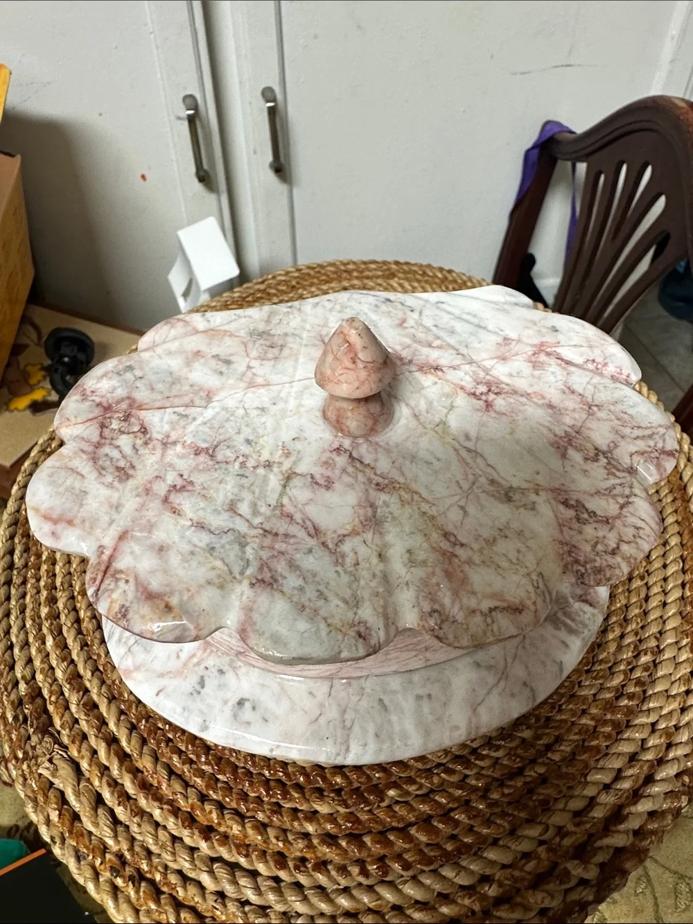 Marble Covered Serving Dish - Pink Marble Finish